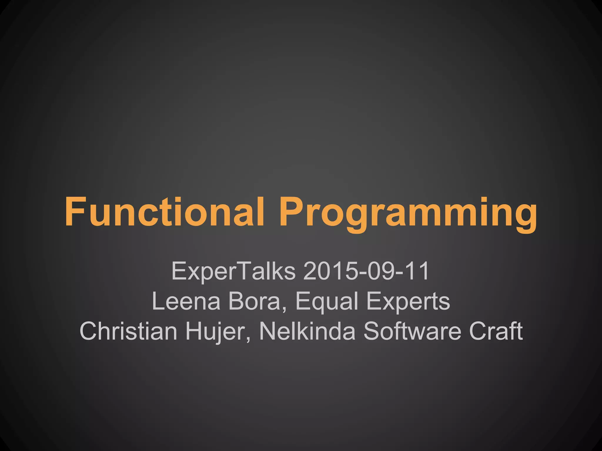Functional programming | PPT
