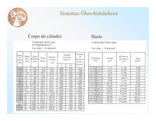 Sistemas Óleo-hidráulicos



Corpo do cilindro            Haste
 