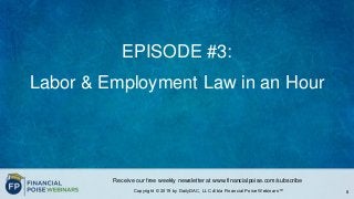 Labor & Employment Law in an Hour (Series: One Hour Law School)
