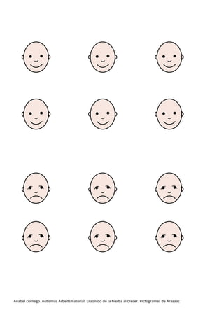 Anabel cornago. Autismus Arbeitsmaterial. El sonido de la hierba al crecer. Pictogramas de Arasaac
 