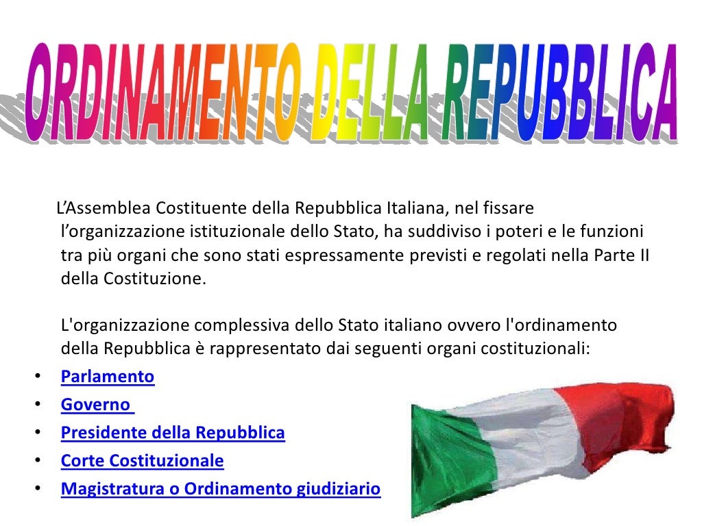 Ordinamento della repubblica