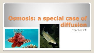 Osmosis: a special case of
diffusion
Chapter 2A
 
