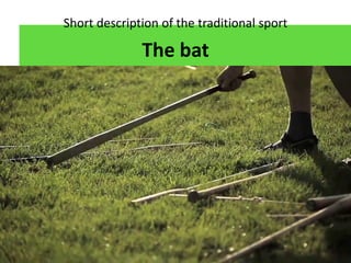 Short description of the traditional sport
The bat
 