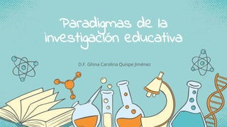 Paradigmas de la
investigación educativa
D.F. Ghina Carolina Quispe Jiménez
 