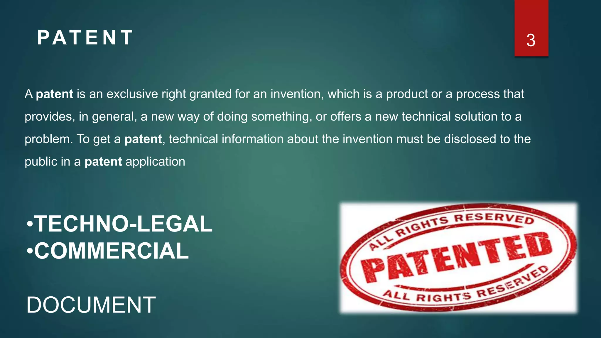 PATENTING: AN OVERVIEW | PPTX