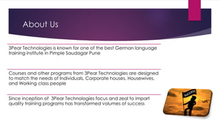 Best German Language Classes in Pimple Saudagar | 3PEAR Technologies | PDF