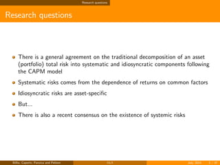 Systematic Risk Cs Questions Systemic and Systematic risk - Monica Billio, Massimiliano Caporin ...