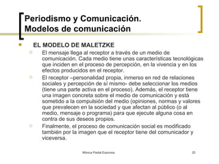 Periodismo y Comunicación.  Modelos de comunicación ,[object Object],[object Object],[object Object],[object Object]