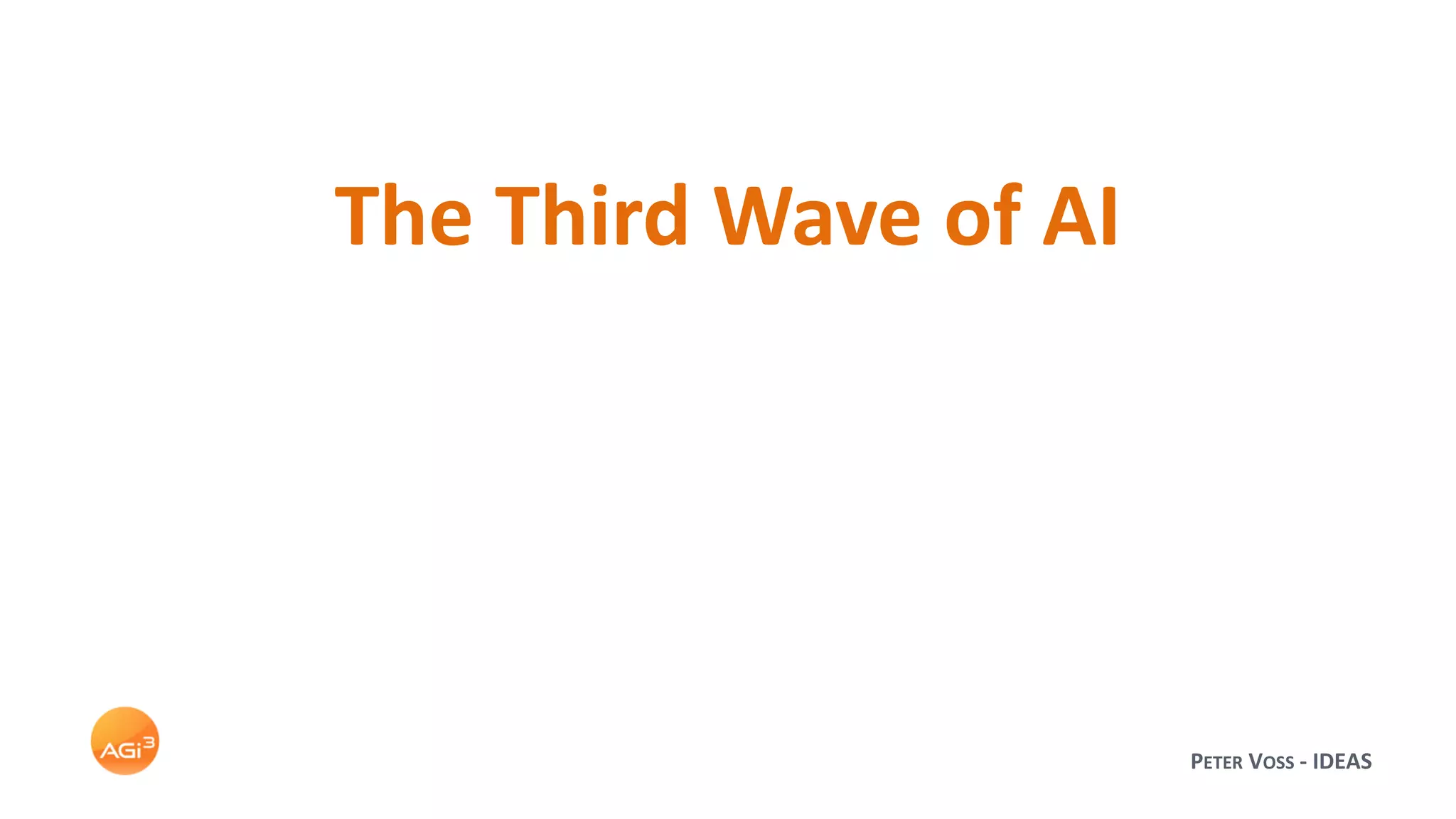 PETER VOSS - IDEAS
The Third Wave of AI
 
