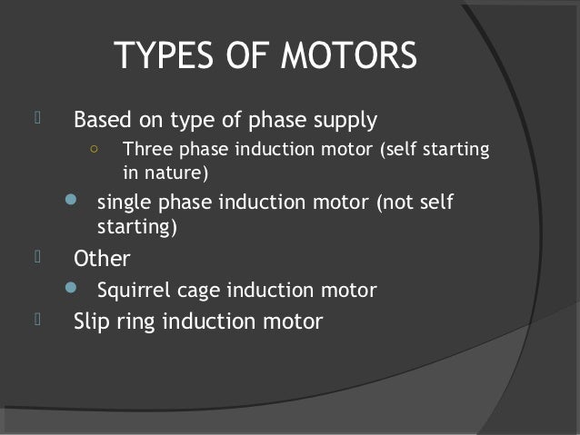 Applications of different types of single phase induction motors