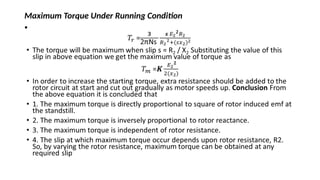 •
Maximum Torque Under Running Condition
 