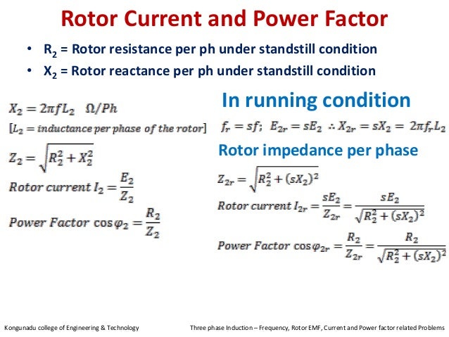 3 Phase Induction Motor Frequency Of Induced Emf Current And Power