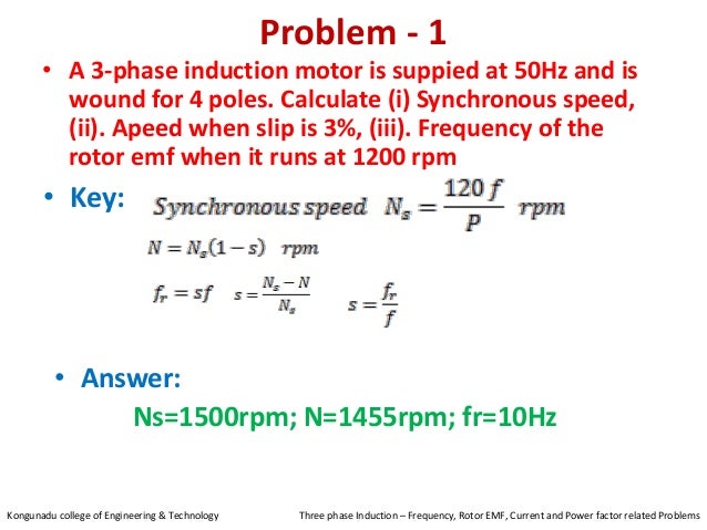 Rotor current frequency in induction motor