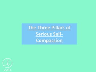 The Three Pillars of
Serious Self-
Compassion
 