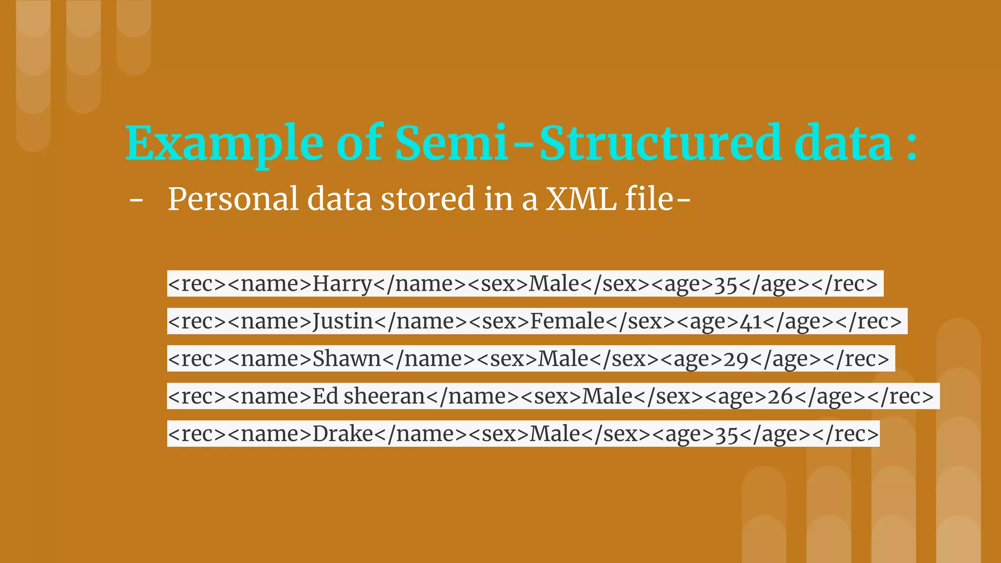 3 pillars of big data : structured data, semi structured data and ...