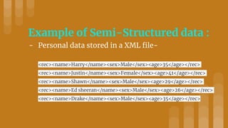 3 pillars of big data : structured data, semi structured data and ...