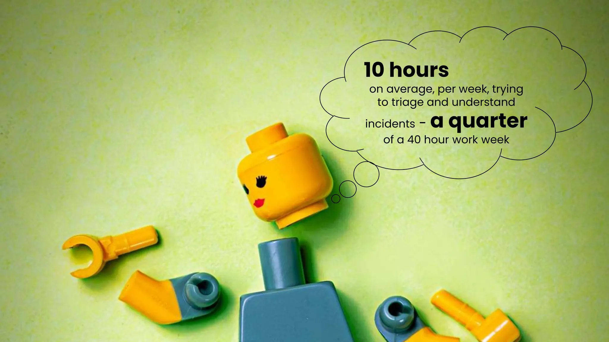 chronosphere.io
10 hours
on average, per week, trying
to triage and understand
incidents - a quarter
of a 40 hour work week
 