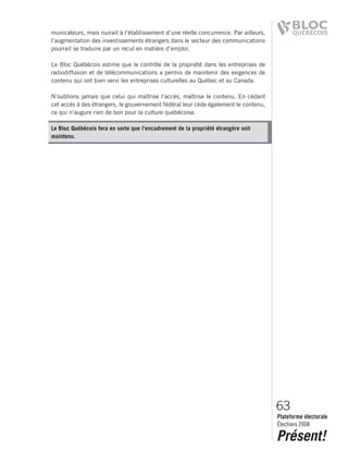 2008 Bloc Quebecois Platform Ch. 2