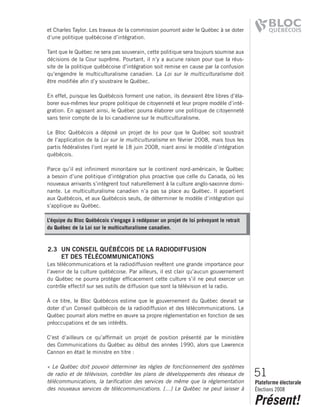 2008 Bloc Quebecois Platform Ch. 2