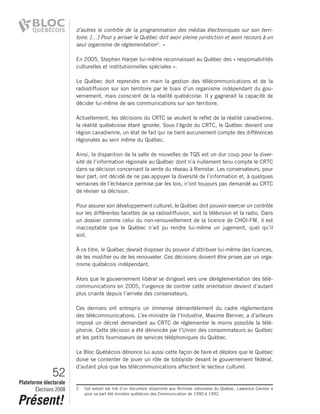 2008 Bloc Quebecois Platform Ch. 2