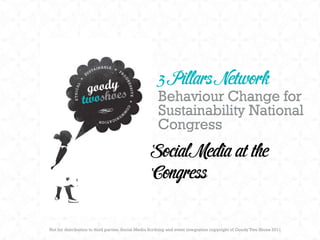 3 Pillars Network
                                                      Behaviour Change for
                                                      Sustainability National
                                                      Congress
                                                   Social Media at the
                                                   Congress

Not for distribution to third parties. Social Media Scribing and event integration copyright of Goody Two Shoes 2011
 