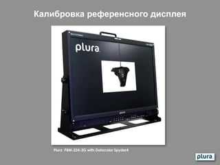 Калибровка референсного дисплея
Plura PBM-224-3G with Datacolor Spyder4
 