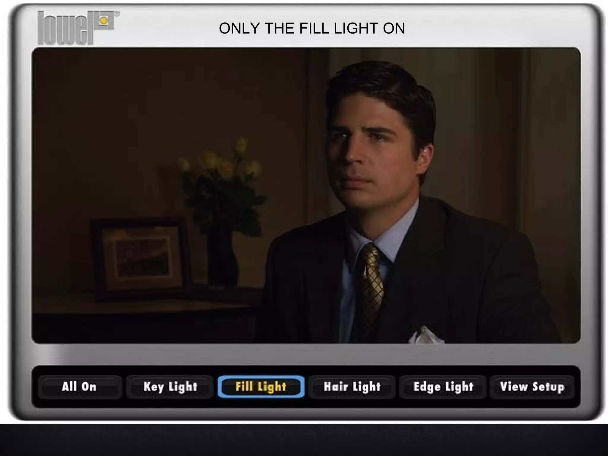 ONLY THE FILL LIGHT ON
 