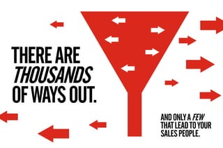 THERE ARE
THOUSANDS
OF WAYS OUT.
               AND ONLY A FEW
               THAT LEAD TO YOUR
               SALES PEOPL...