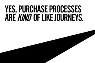 YES, PURCHASE PROCESSES
ARE KIND OF LIKE JOURNEYS.
 