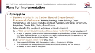 Plans for Implementation
 Gyeonggi-do
 Sectors included in the Carbon Neutral Green Growth
Framework Ordinance: Renewabl...