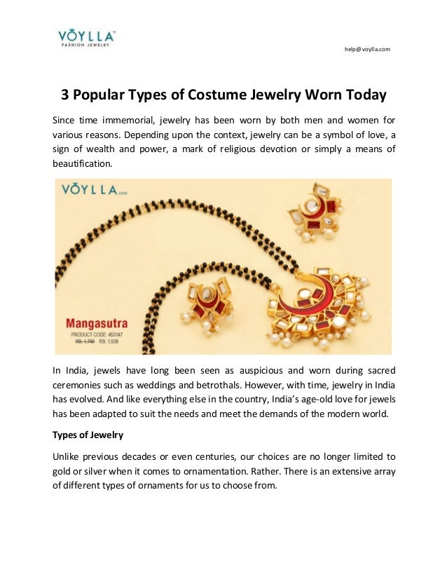 3 popular types of costume jewelry worn today