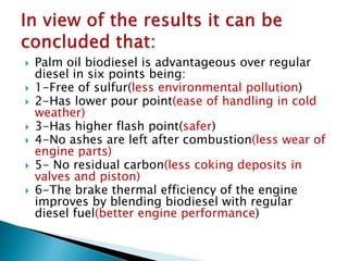 Potential of palm oil as a feedstock for biodiesel production | PDF