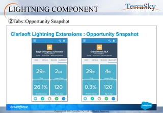 Copyright © 2014 TerraSky Co.,Ltd. All Rights Reserved. 
②Tabs：Opportunity Snapshot 
LIGHTNING COMPONENT 
