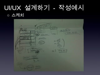 UI/UX  설계하기  -  작성예시 ○  스케치 