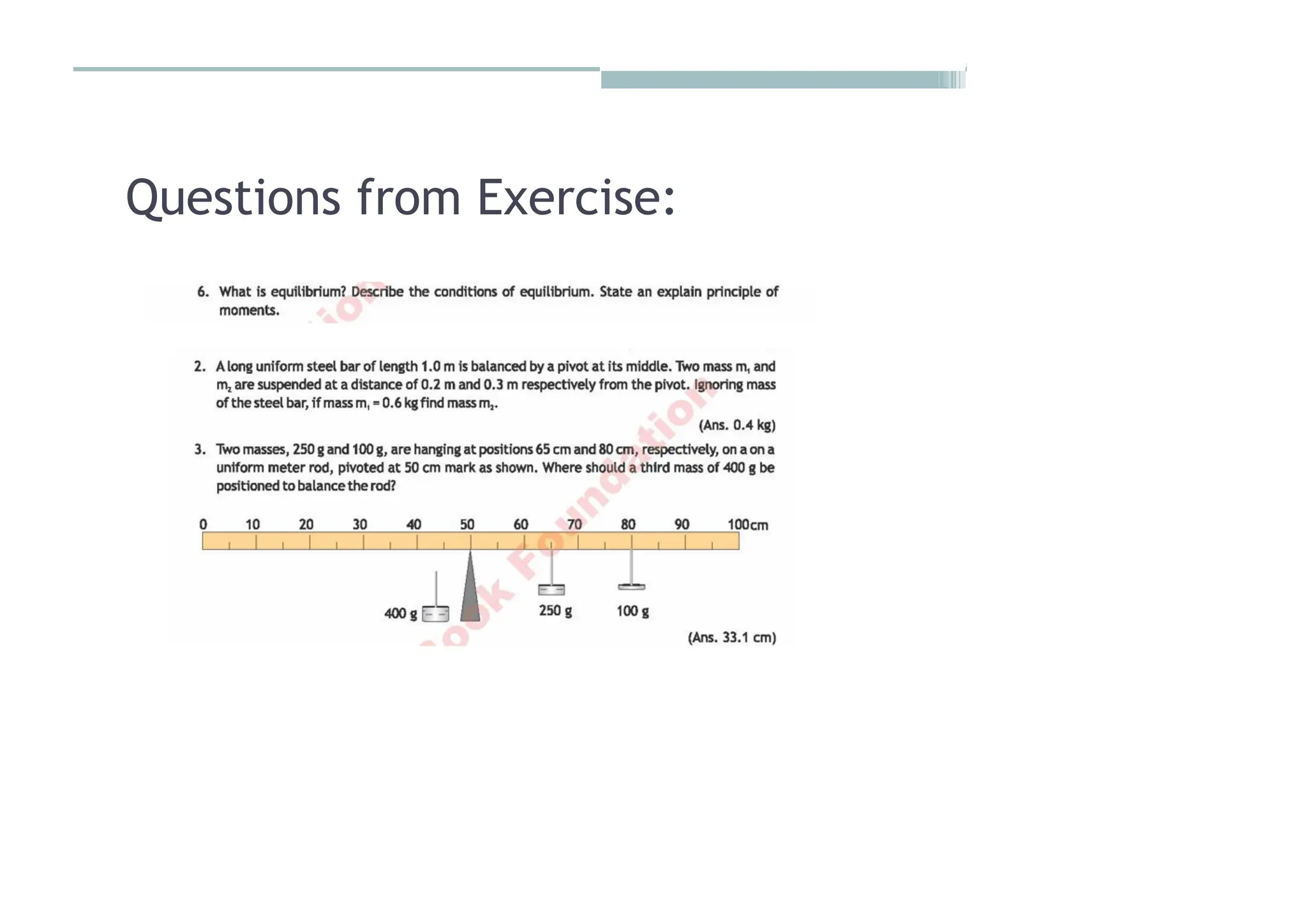 Questions from Exercise:
 