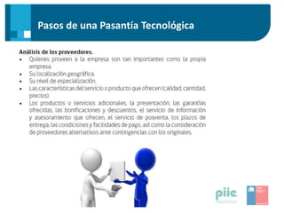 Pasos de una Pasantía Tecnológica
 
