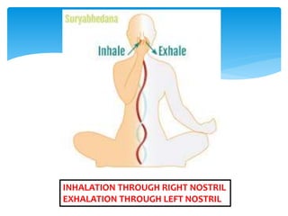 INHALATION THROUGH RIGHT NOSTRIL
EXHALATION THROUGH LEFT NOSTRIL
 