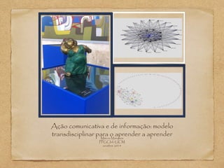 Ação comunicativa e de informação: modelo 
transdisciplinar para o aprender a aprender Márcia Marques 
PPGCInf/UCM 
ocutbre 2014 
 