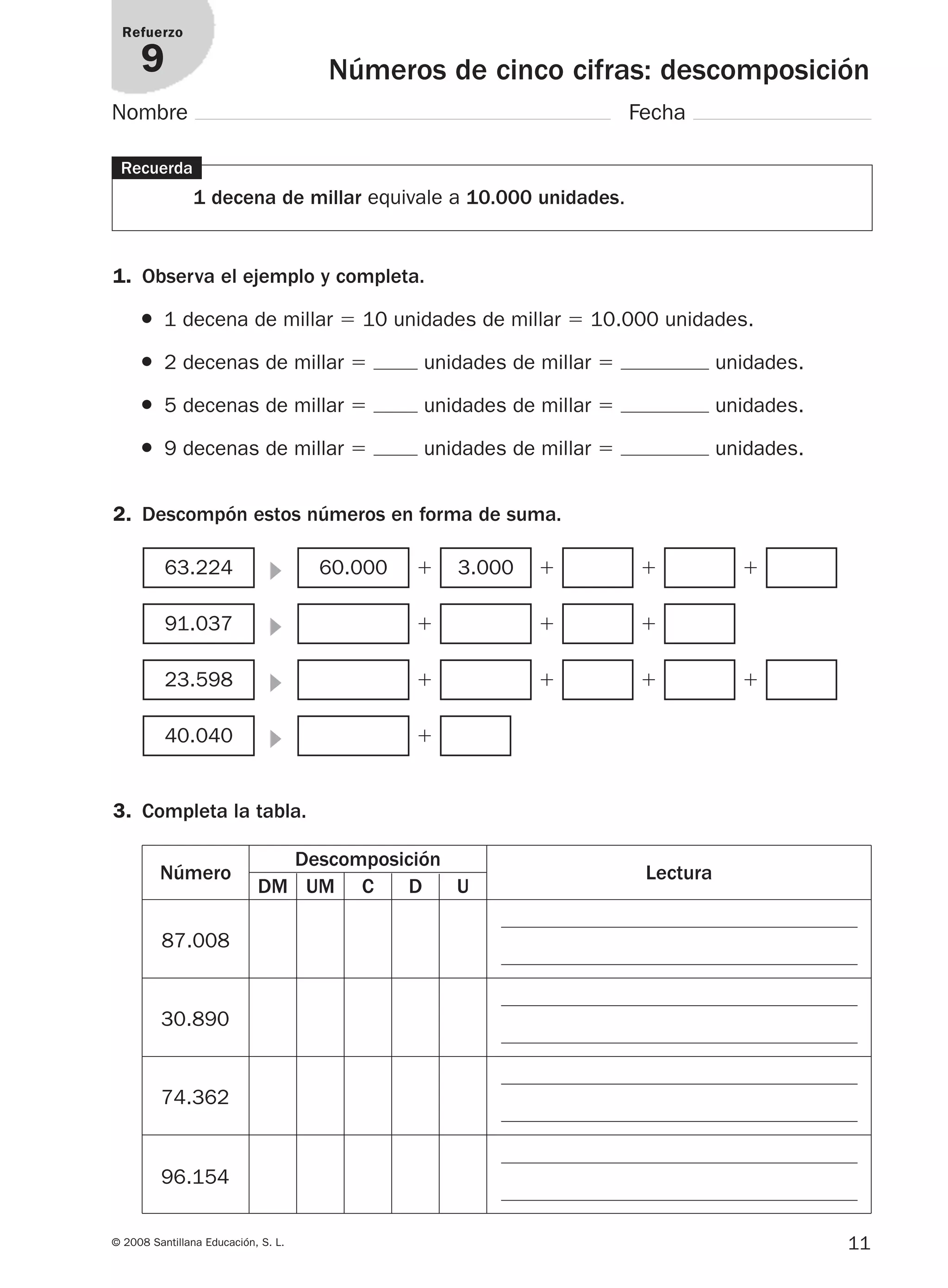 3º prim matematicas refuerzo y ampliacion santillana | PDF