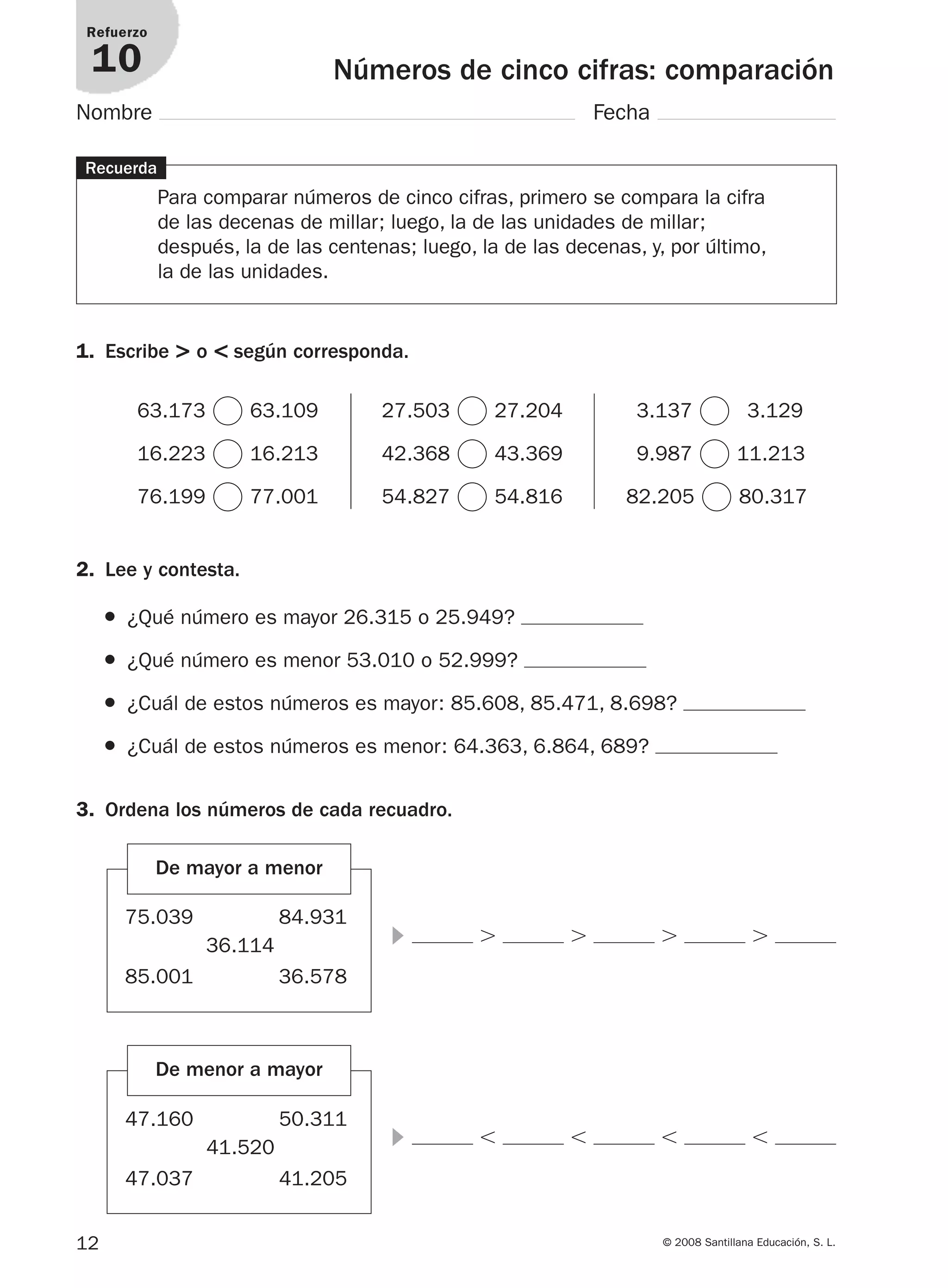 3º prim matematicas refuerzo y ampliacion santillana | PDF