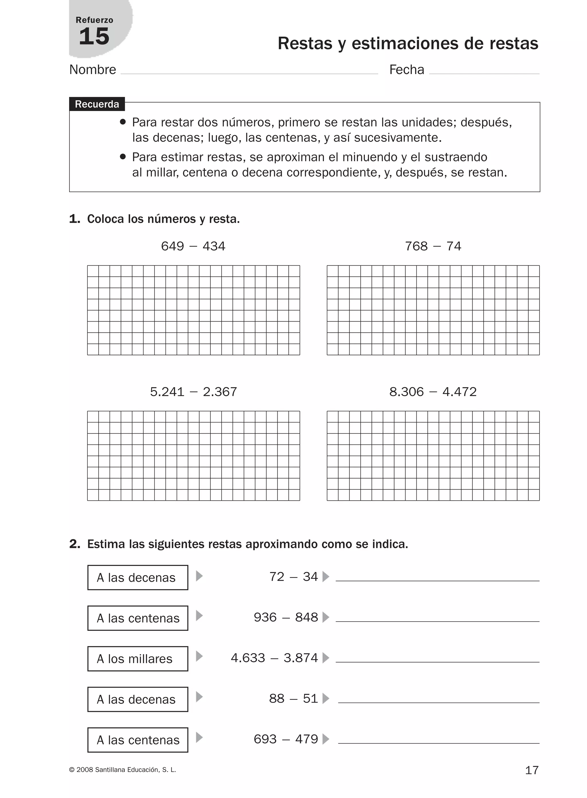 3º prim matematicas refuerzo y ampliacion santillana | PDF