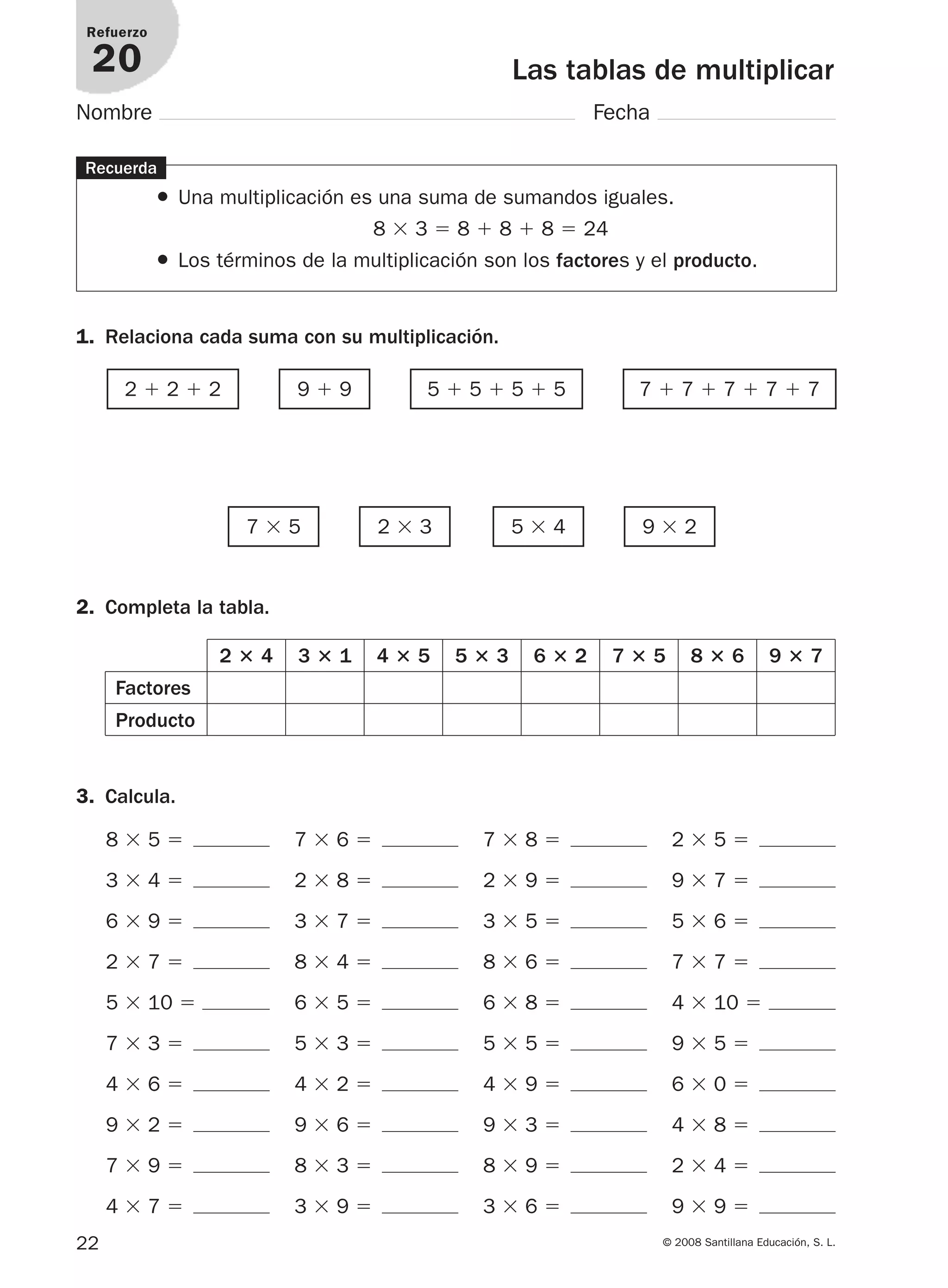 3º prim matematicas refuerzo y ampliacion santillana | PDF