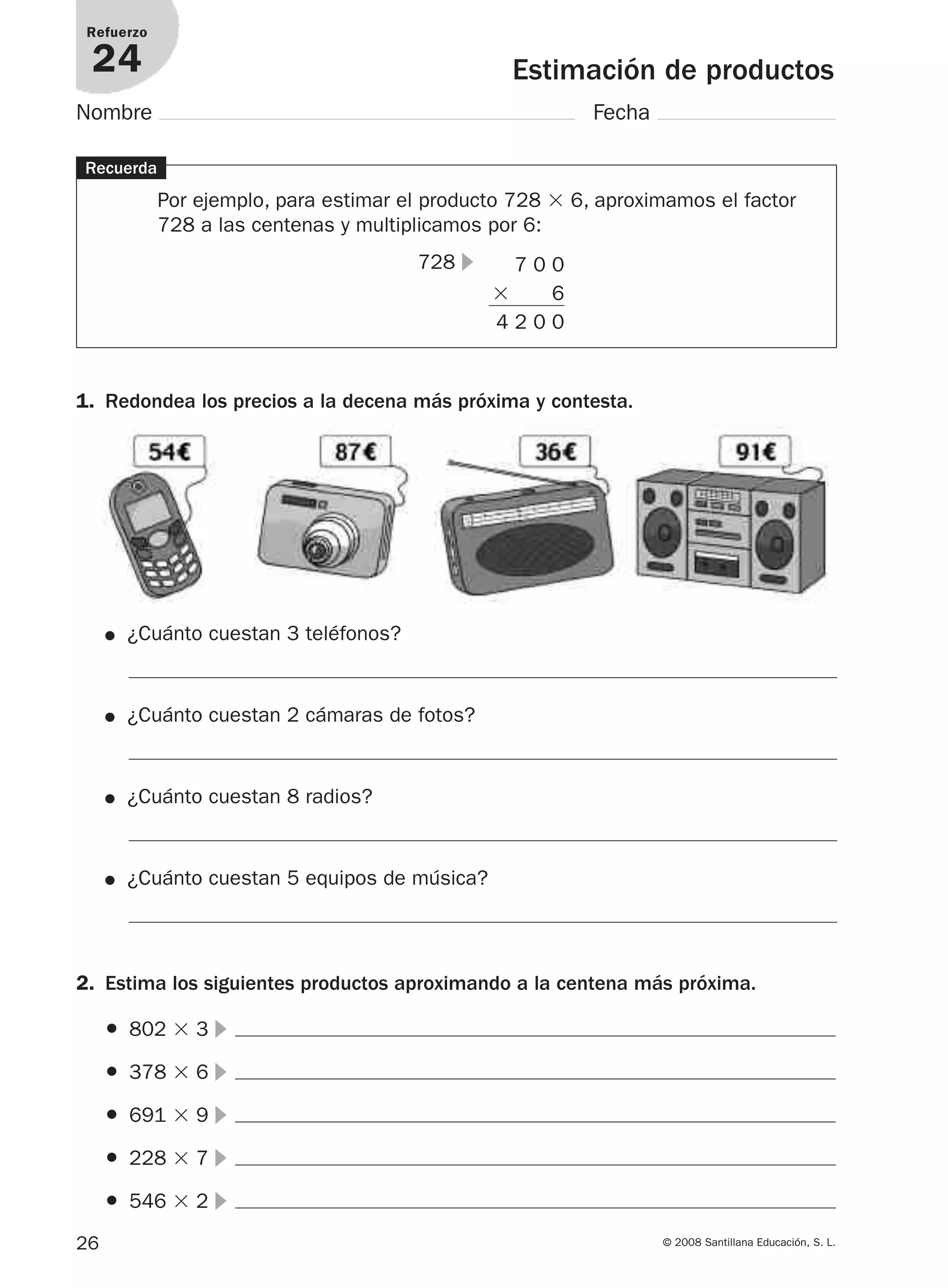 3º prim matematicas refuerzo y ampliacion santillana | PDF