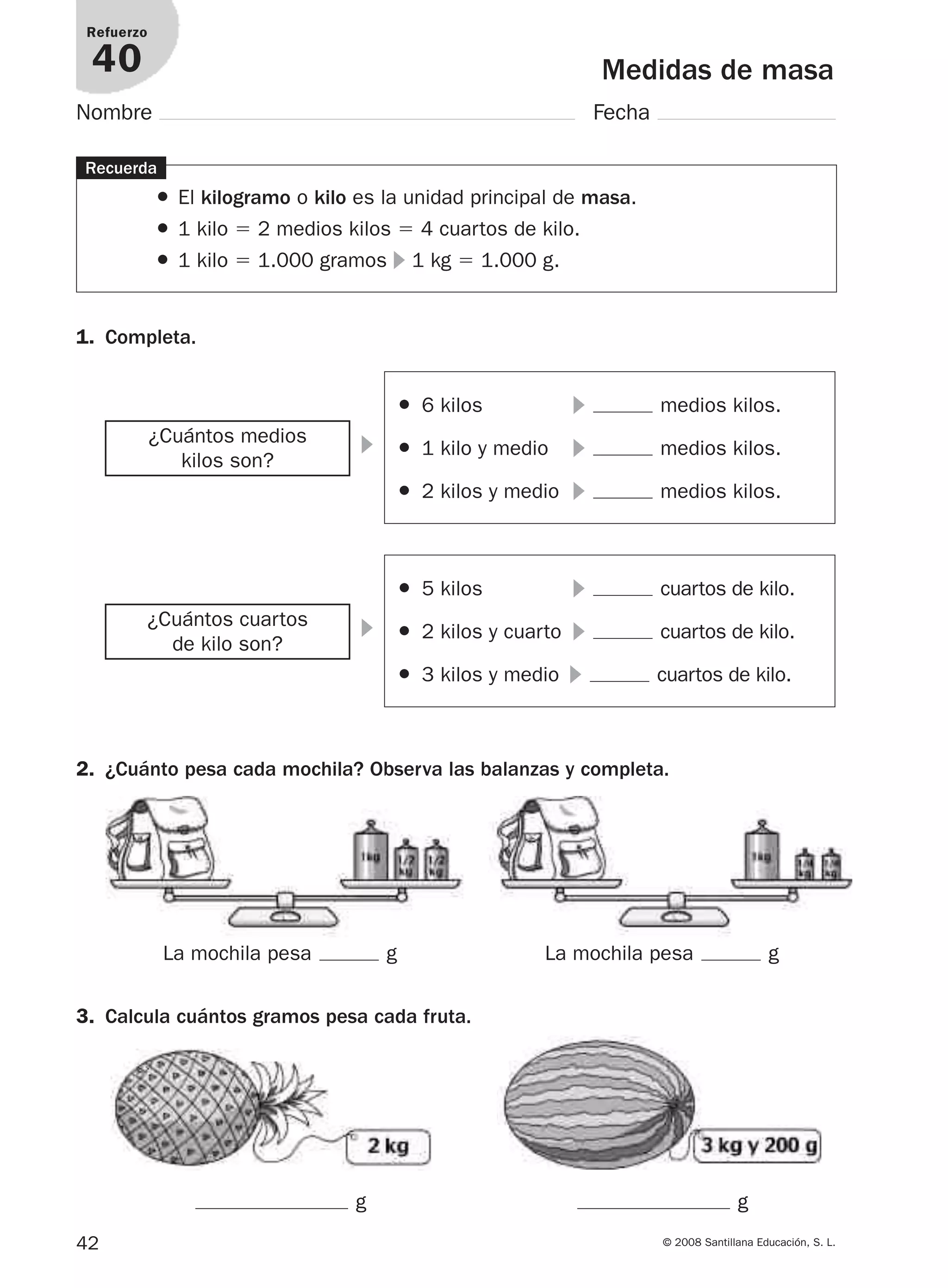 3º prim matematicas refuerzo y ampliacion santillana | PDF