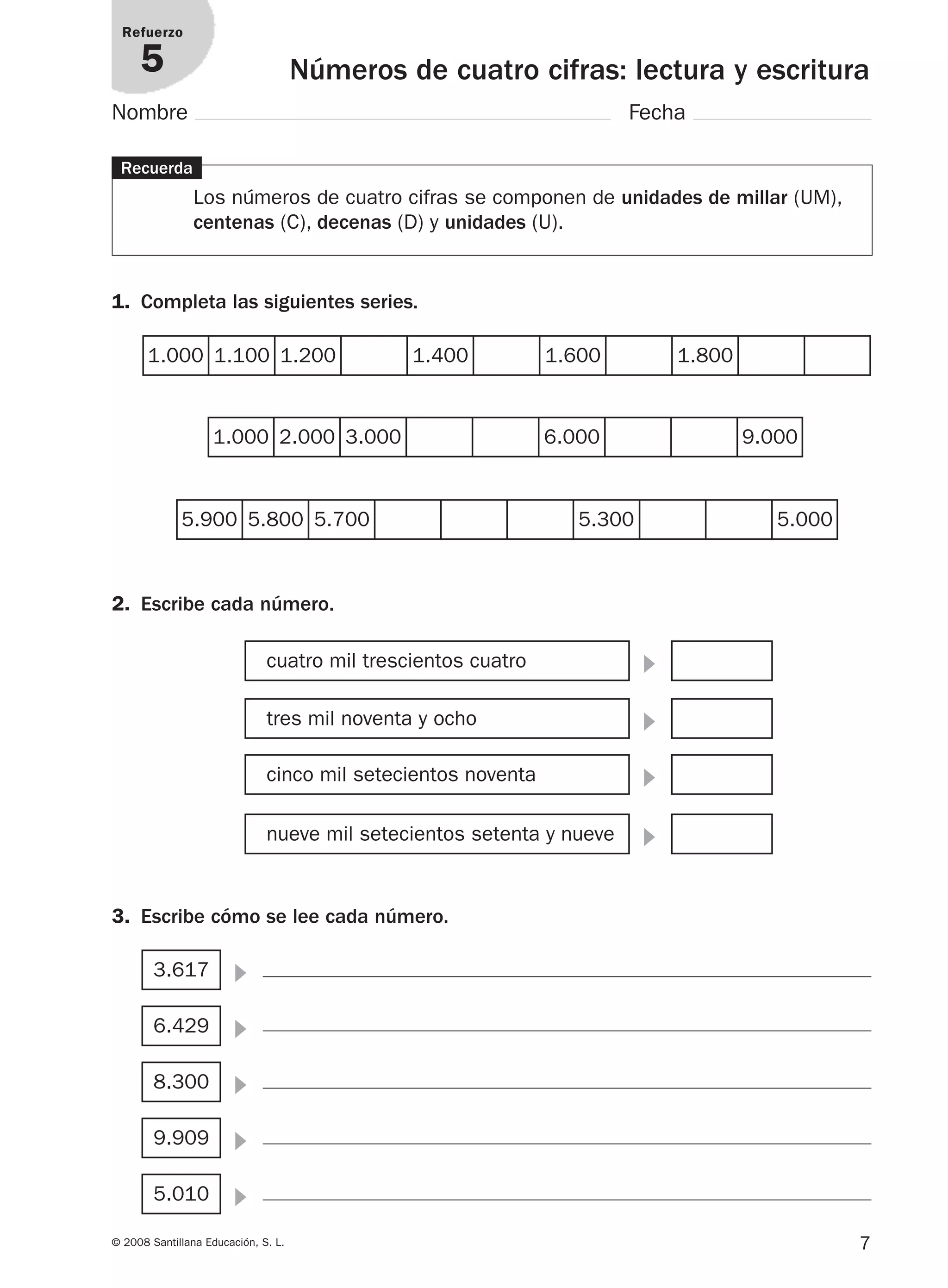3º prim matematicas refuerzo y ampliacion santillana | PDF