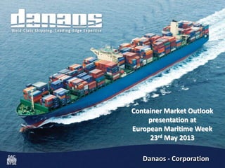 DANAOS SHIPPING CO. LTDDanaos - Corporation
Container Market Outlook
presentation at
European Maritime Week
23rd May 2013
 