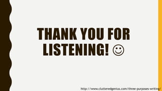 THANK YOU FOR
LISTENING! 
 
