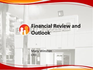 Financial Review and
Outlook
Mary Winston
CFO
 