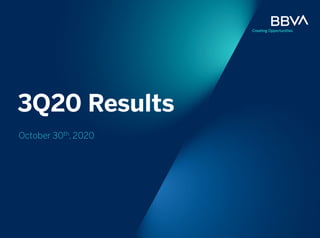 3Q20 Results
October 30th,2020
 