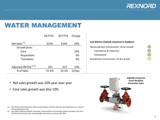 Rexnord Corporation (RXN) Q3 Fiscal Year 2019 Financial Results
